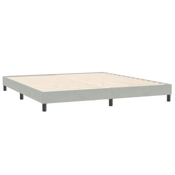 Boxspringbett mit Matratzen Hellgrau 180x220 cm Samt