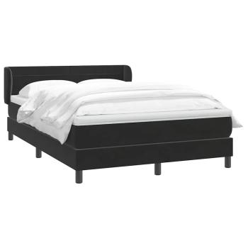 Boxspringbett mit Matratze Schwarz 140x210 cm Samt