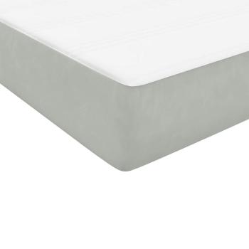 ARDEBO.de - Boxspringbett mit Matratzen Hellgrau 180x220 cm Samt