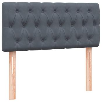 Boxspringbett mit Matratze Dunkelgrau 90x210 cm Samt