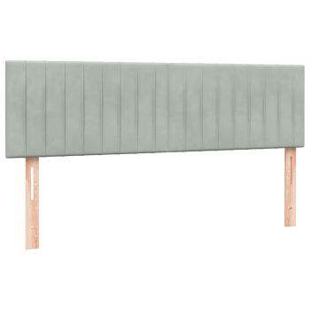 Boxspringbett mit Matratze Hellgrau 160x220 cm Samt