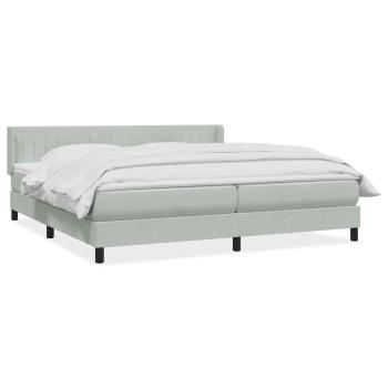 Boxspringbett mit Matratze Hellgrau 180x220 cm Samt
