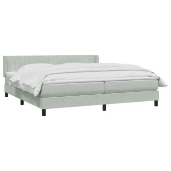 Boxspringbett mit Matratze Hellgrau 180x220 cm Samt