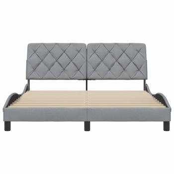 Bettgestell ohne Matratze Hellgrau 160x200 cm Stoff