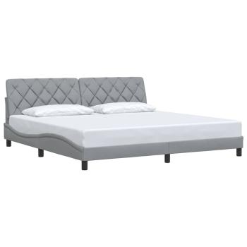 Bettgestell ohne Matratze Hellgrau 200x200 cm Stoff