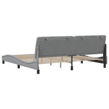 Bettgestell ohne Matratze Hellgrau 200x200 cm Stoff