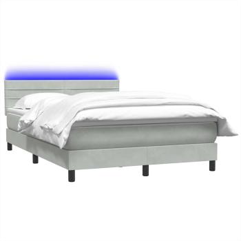 Boxspringbett mit Matratze Hellgrau 160x220 cm Samt