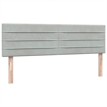 Boxspringbett mit Matratze Hellgrau 160x220 cm Samt