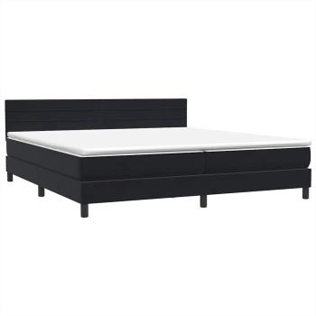 Boxspringbett mit Matratze Schwarz 180x210 cm Samt