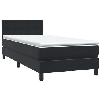Boxspringbett mit Matratze Schwarz 80x220 cm Samt