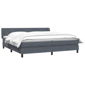 Boxspringbett mit Matratzen Dunkelgrau 180x210 cm Samt