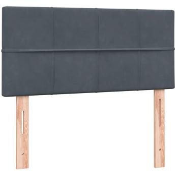 Boxspringbett mit Matratze Dunkelgrau 80x220 cm Samt