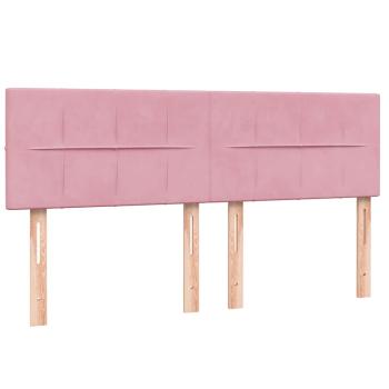 Boxspringbett mit Matratze Rosa 160x210 cm Samt