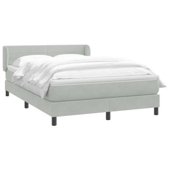 Boxspringbett mit Matratze Hellgrau 140x210 cm Samt