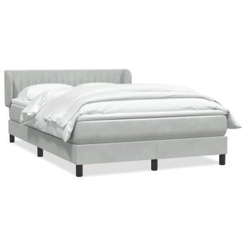 Boxspringbett mit Matratze Hellgrau 140x210 cm Samt