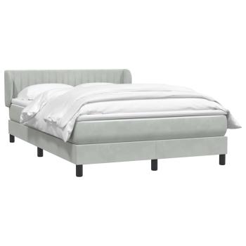 Boxspringbett mit Matratze Hellgrau 140x210 cm Samt