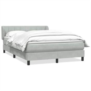 Boxspringbett mit Matratze Hellgrau 160x210 cm Samt