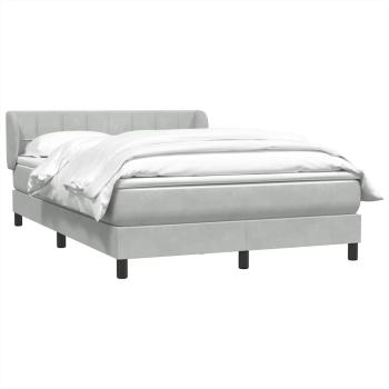 Boxspringbett mit Matratze Hellgrau 160x210 cm Samt