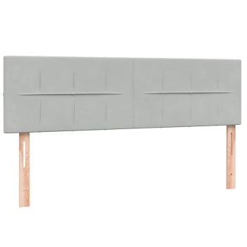 Boxspringbett mit Matratze Hellgrau 160x210 cm Samt