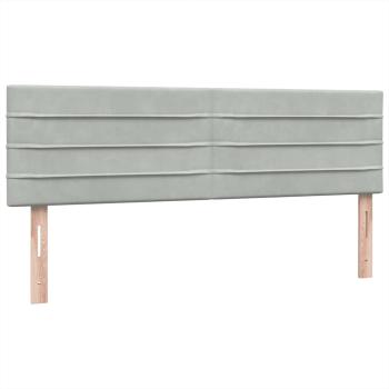 Boxspringbett mit Matratze Hellgrau 160x210 cm Samt