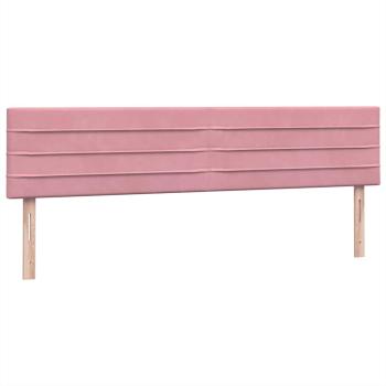 Boxspringbett mit Matratzen Rosa 180x210 cm Samt