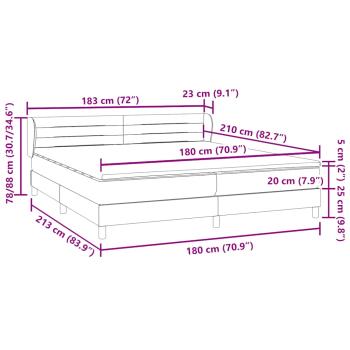 Boxspringbett mit Matratzen Rosa 180x210 cm Samt