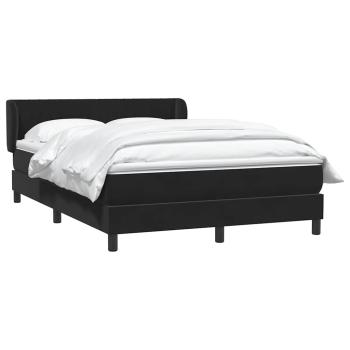 Boxspringbett mit Matratze Schwarz 140x210 cm Samt