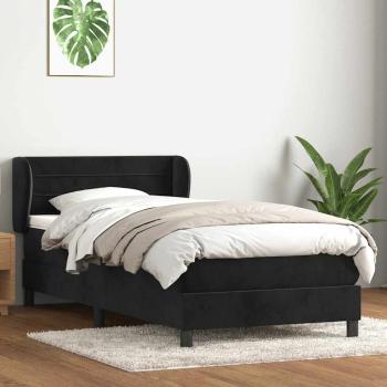 ARDEBO.de - Boxspringbett mit Matratze Schwarz 90x220 cm Samt