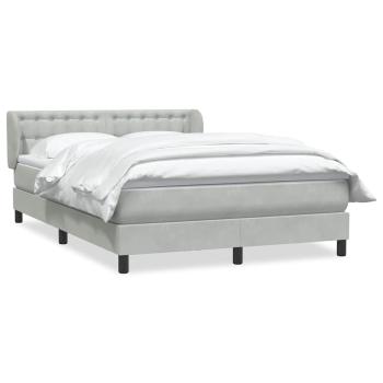 Boxspringbett mit Matratze Hellgrau 140x210 cm Samt