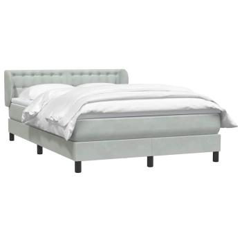 Boxspringbett mit Matratze Hellgrau 140x210 cm Samt