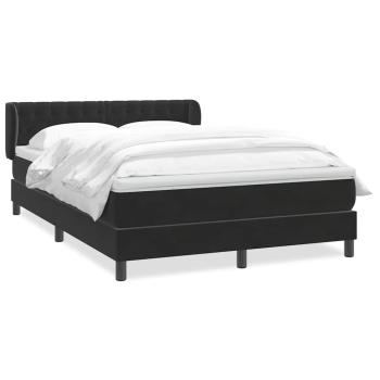 Boxspringbett mit Matratze Schwarz 140x210 cm Samt