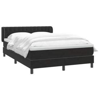 Boxspringbett mit Matratze Schwarz 140x210 cm Samt
