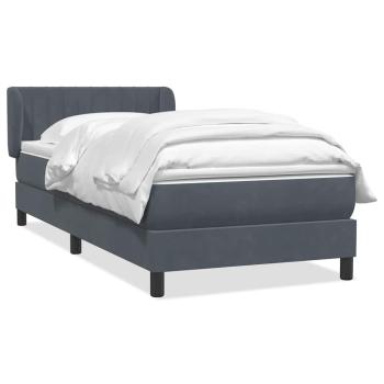 ARDEBO.de - Boxspringbett mit Matratze Dunkelgrau 80x220 cm Samt