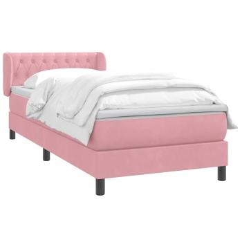 Boxspringbett mit Matratze Rosa 80x220 cm Samt