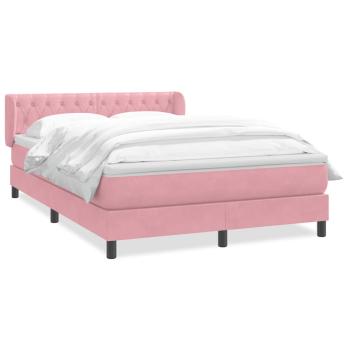 Boxspringbett mit Matratze Rosa 140x210 cm Samt