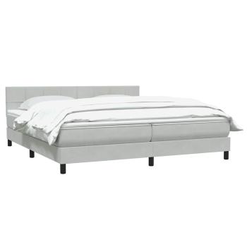 Boxspringbett mit Matratze Hellgrau 180x220 cm Samt