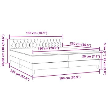 Boxspringbett mit Matratze Dunkelgrau 180x220 cm Samt