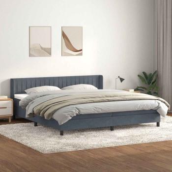 ARDEBO.de - Boxspringbett mit Matratze Dunkelgrau 180x220 cm Samt