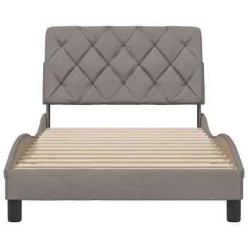 Bettgestell ohne Matratze Taupe 100x200 cm Stoff