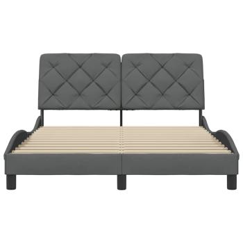 Bettgestell ohne Matratze Dunkelgrau 140x200 cm Stoff