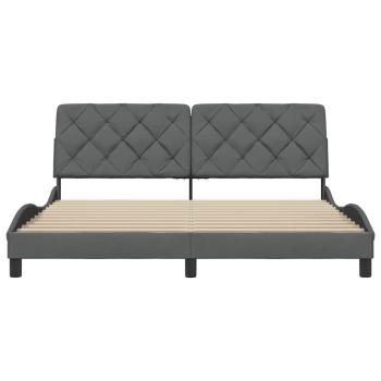 Bettgestell ohne Matratze Dunkelgrau 180x200 cm Stoff