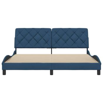 Bettgestell ohne Matratze Blau 180x200 cm Stoff