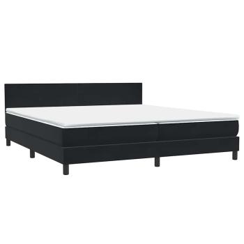 Boxspringbett mit Matratze Schwarz 180x220 cm Samt