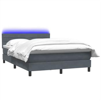 Boxspringbett mit Matratze Dunkelgrau 140x210 cm Samt