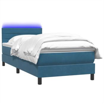 ARDEBO.de - Boxspringbett mit Matratze Dunkelblau 90x220 cm Samt