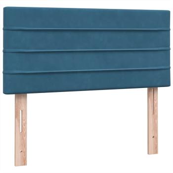 Boxspringbett mit Matratze Dunkelblau 90x220 cm Samt