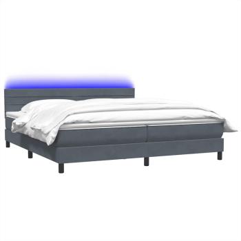 Boxspringbett mit Matratze Dunkelgrau 180x210 cm Samt