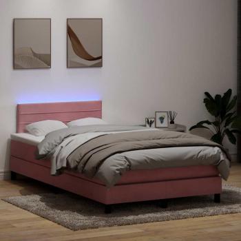 ARDEBO.de - Boxspringbett mit Matratze Rosa 120x220 cm Samt