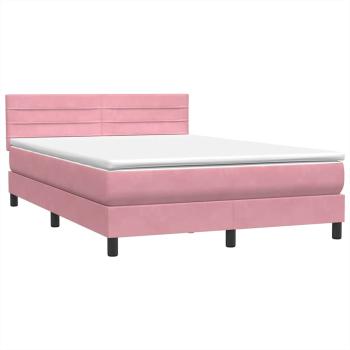 Boxspringbett mit Matratze Rosa 140x220 cm Samt