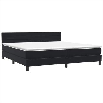 Boxspringbett mit Matratze Schwarz 180x220 cm Samt